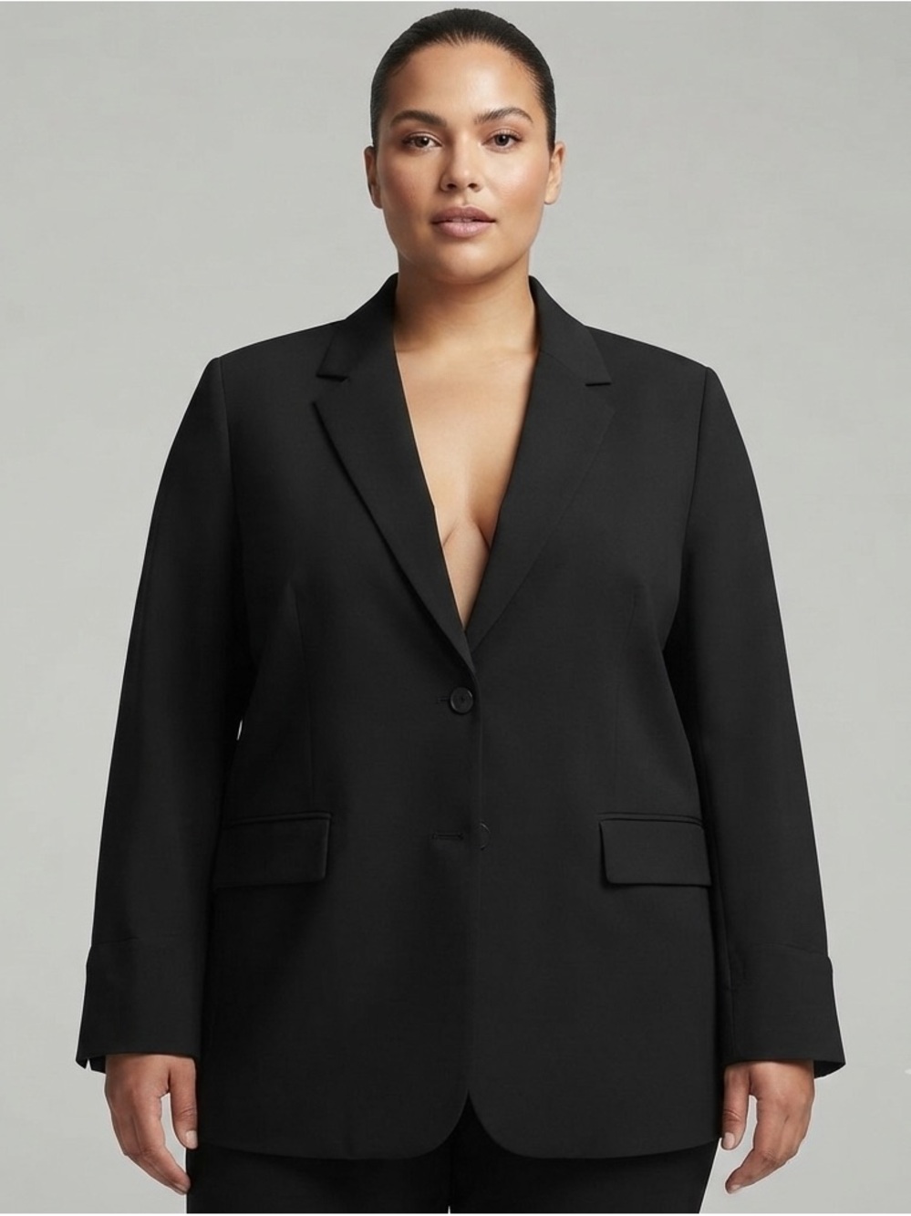 The Drop Blake Long Blazer 3X Black NWT Oversized Longline Plus Size Jacket